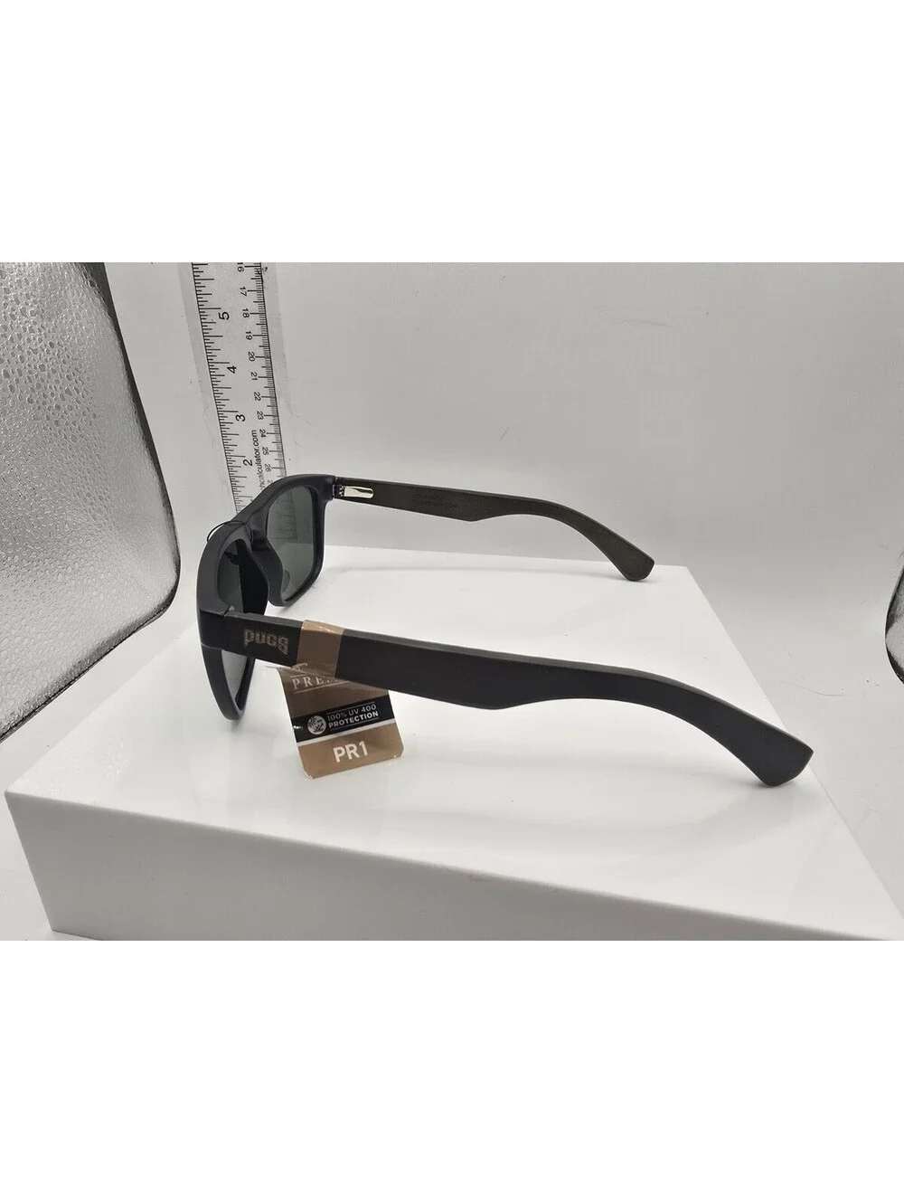 NWT Pugs Premium PR1 Sunglasses w/ Brown/Bamboo Frame & Black Polarized Lenses